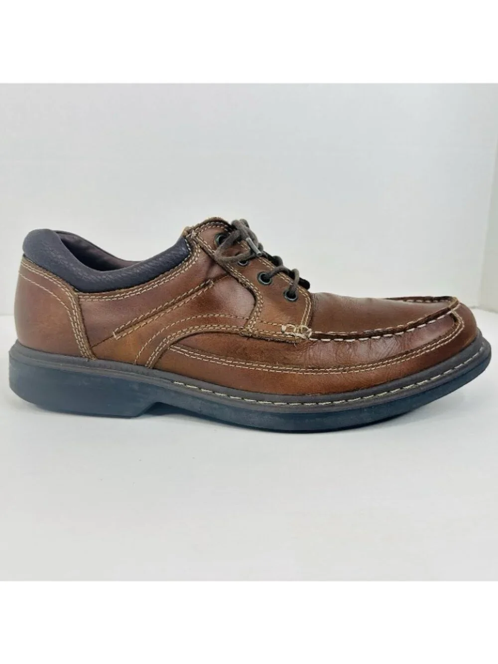 G H Bass Geoff Oxfords Men's 11.5 M Casual Shoes Brown Leather Moc Toe Lace Up